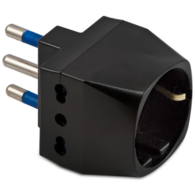 Tripla 16A con 1 uscita schuko + 2 Bpresa Nera