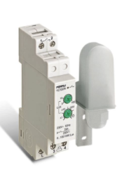 Relè crepuscolare per barra DIN con sonda esterna IP65