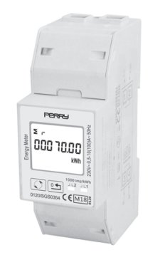 Contatore di energia monofase digitale 2 DIN certificato MID con uscita Modbus