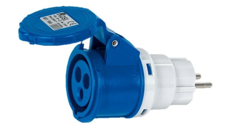 Adattatore spina schuko a presa CEE 2P+T 16A 220V