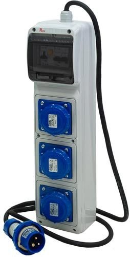 Quadro portatile da cantiere 3 prese CEE 2P+T 16A IP67 c/cavo 3x2,5 H07RNF + spina CEE 2P+T 16A con protezione magnetotermico (vedi descrizione)