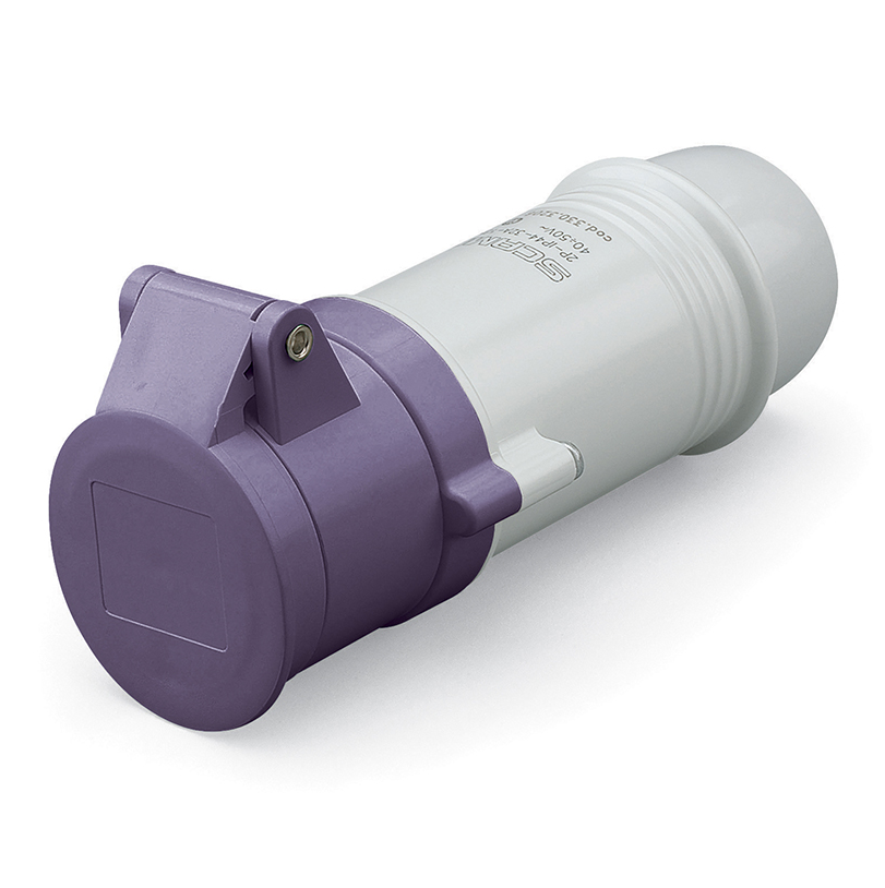 PRESA VOLANTE VIOLA 20-25 VOLT 2P 16A 24V IP44