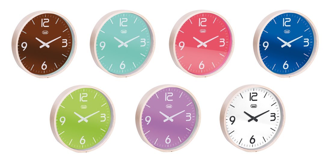 Orologio da parete in legno con cornice Ø 25cm colori assortiti Ad ogn'uno il proprio stile
