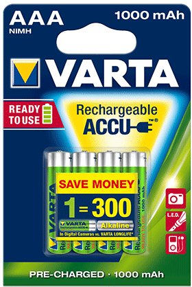 Ministilo ricaricabili AAA 1000mAh blister da 4pz