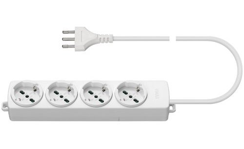 MULTIPRESA 4 UNIVERSALE+CAVO BIANCO
