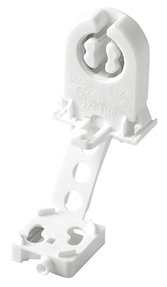 Portalampada x neon T8 attacco G13 con porta starter a scatto V5