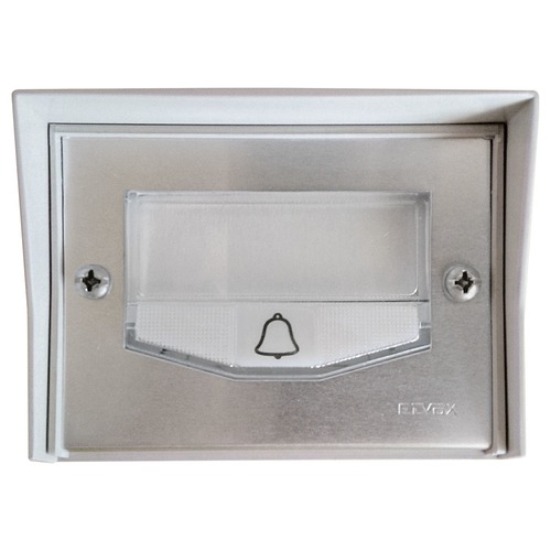 Pulsante campanello incasso completo di scatola e tettoia c/luce 24V 3W