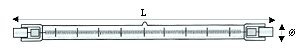 Lampada alogena lineare lunga R7s 80W 230V