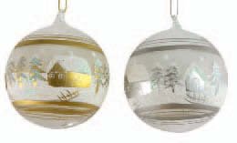 SFERA VETRO DECORO PAESAGGIO D.80MM COLOR ORO/ARGENTO
