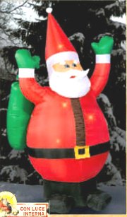 BABBO NATALE GONFIABILE CON ILLUMINAZIONE INTERNA