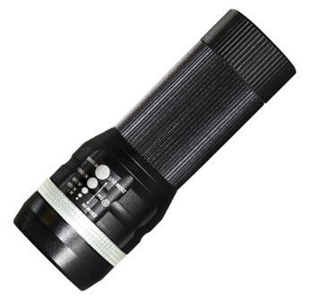 Torcetta a LED in alluminio con ZOOM fascio luminoso da 1x a 2000x + lampeggio emergenza