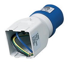 ADATTATORE MOBILE 1 spina IEC309 CEE blu 2p+T 16A 6h 220V IP44 predisposizione 2 moduli System.