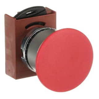 Pulsante testa fungo Ø40 P9MEM4RN rosso IP66 davanti