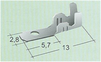 TERMINALE FASTON MASCHIO OTTONE 2,8MM