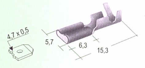 TERMINALE FASTON FEMMINA OTTONE 4,7MM