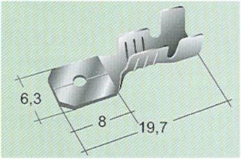 TERMINALE FASTON MASCHIO OTTONE 6,3MM