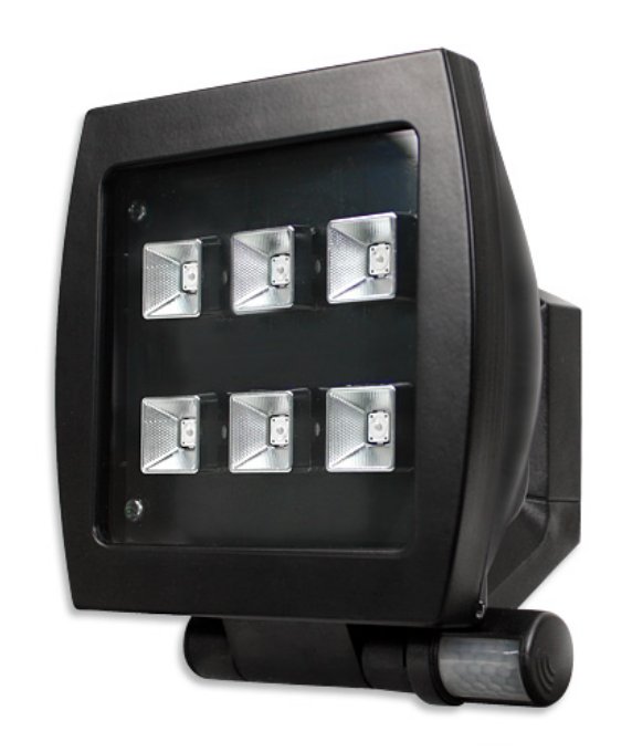 FARETTO A LED 9W CON RILEVATORE DI MOVIMENTO + CREPUSCOLARE 130° NERO 3000K