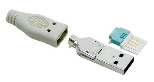 CONNETTORE USB TIPO A MASCHIO A CRIMPARE