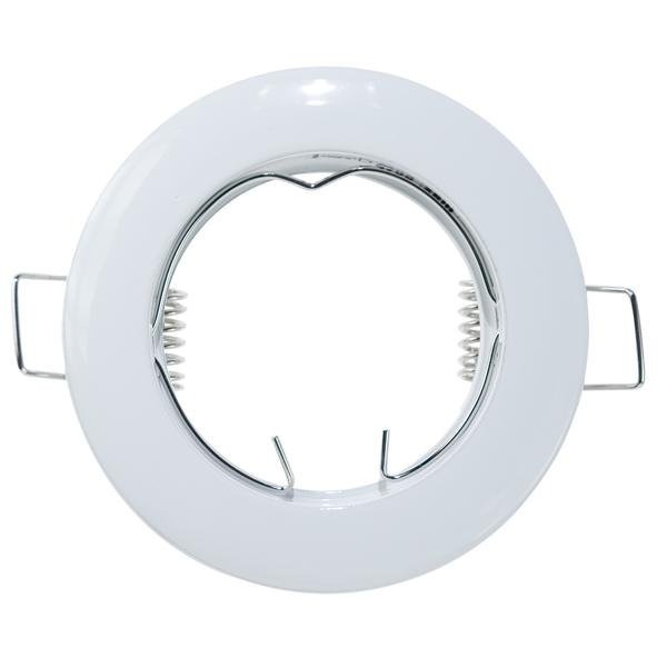 SUPPORTO ROTONDO X PAR16/MR16 BIANCO GHIERA FISSA D.77MM - FORO 60MM