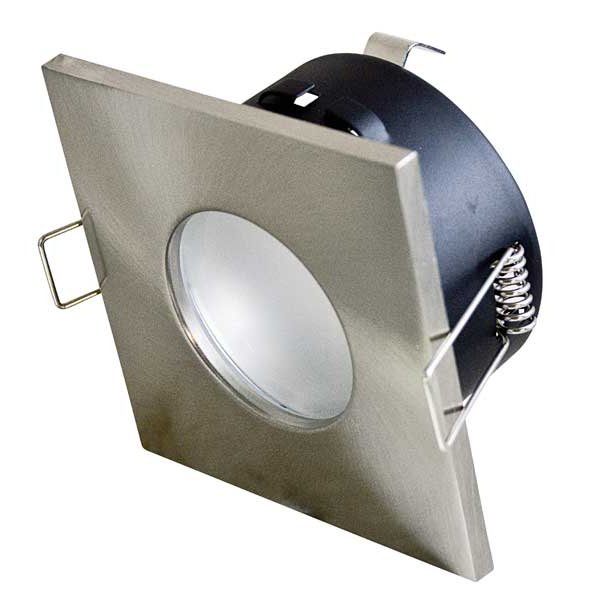 SUPP.QUADRATO IP65 XPAR16/MR16 50W ACC.SATIN. D.83X83MM FORO ø75MM