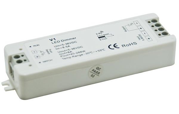 DECODER LF CTRL DIMMER MONOCOLORE 5-36V C/PUSHBUTTON 12V/96W 24V/192W