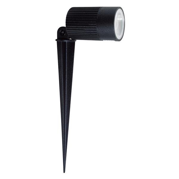 FARETTO LED C/PICCHETTO IP67 12V 8W LUCE CALDA 3000K D.56 NERO