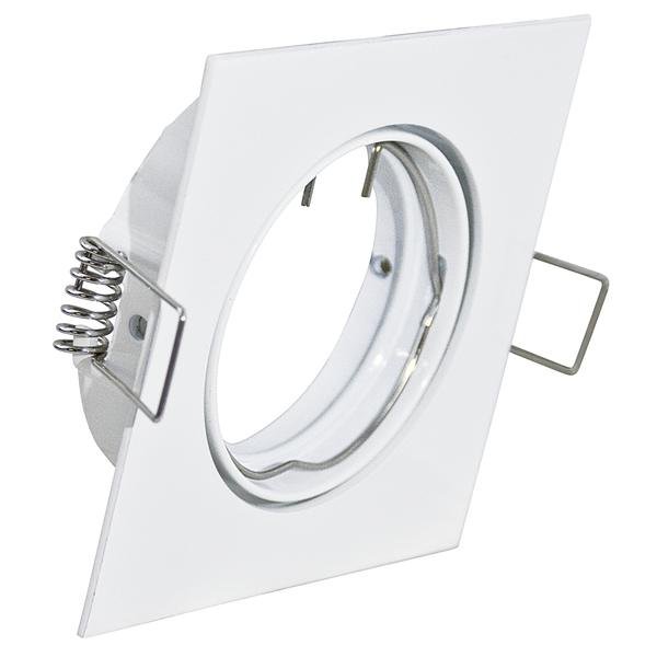 SUPPORTO QUADR. X PAR16/MR16 BIANCO GHIERA ORIENT 81X81MM FORO 74MM