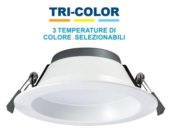 FARETTO 30W LED INC. TRI-COLOR D230 / FORO D192-210MM 3000LM