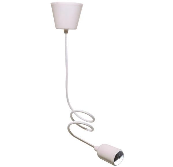 PENDANT SILICONE E27 100W MAX CAVO 1M SEZ.0,75MMQ BIANCO