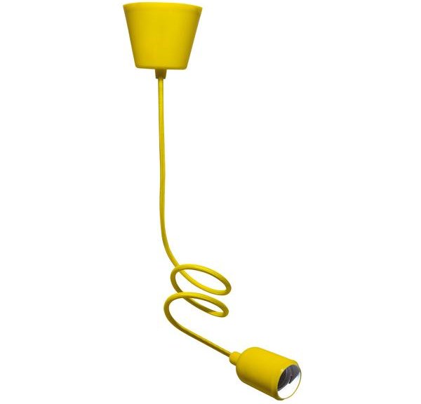 PENDANT SILICONE E27 100W MAX CAVO 1M SEZ.0,75MMQ GIALLO