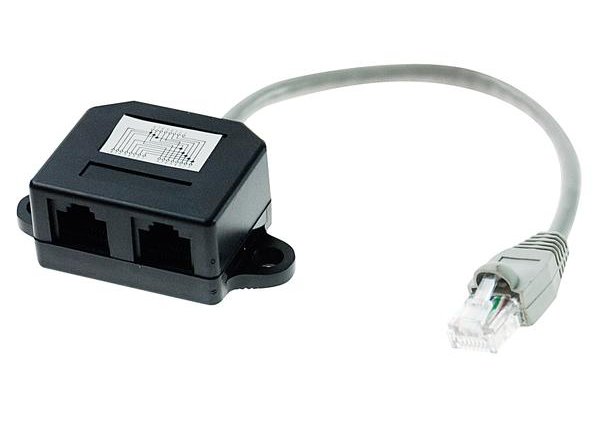 ADATTATORE PLUG RJ45 SDOPPIAT. 2XRJ45 1