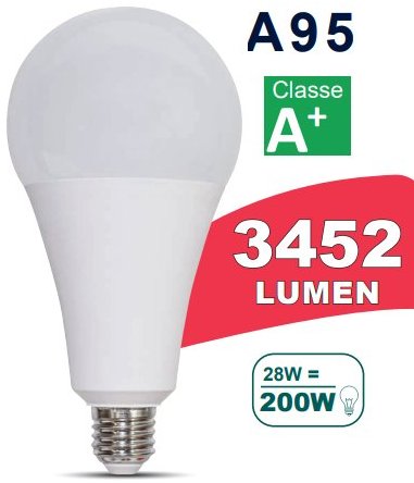 LAMP.LED GOCCIA A95 28W 3000K 3452LM 220V 95X186 E27 ST 310°