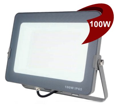 FARETTO SLIM GRIGIO LED 100W 8000LM IP65 110° 4000K 220V SM