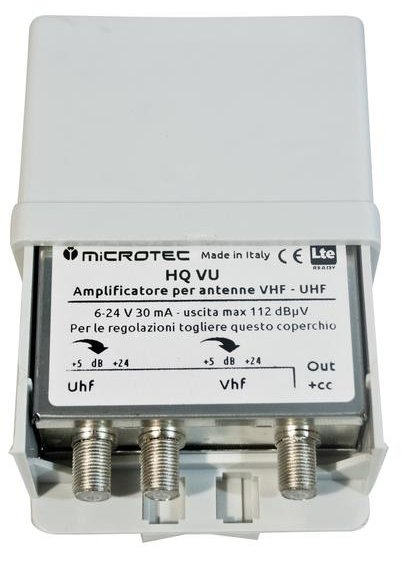 AMPL.DA PALO 1 INGR VHF + 1UHF REG.5-24DB CONN F MOD HQVU LTE