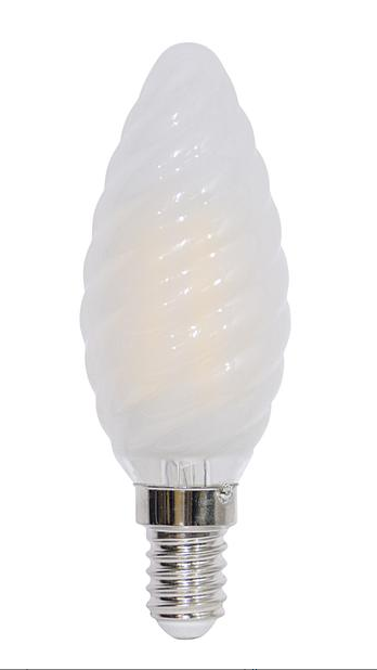LAMP LED TORTIGLIONE SMERIGL. E14 4,5W 35X97MM 320° 2700K LED 470LM.