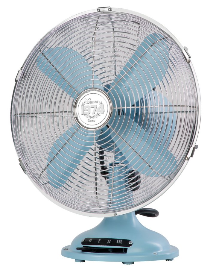 VENTILATORE DA TAVOLO IN METALLO Ø.30CM 35W AZZURRO