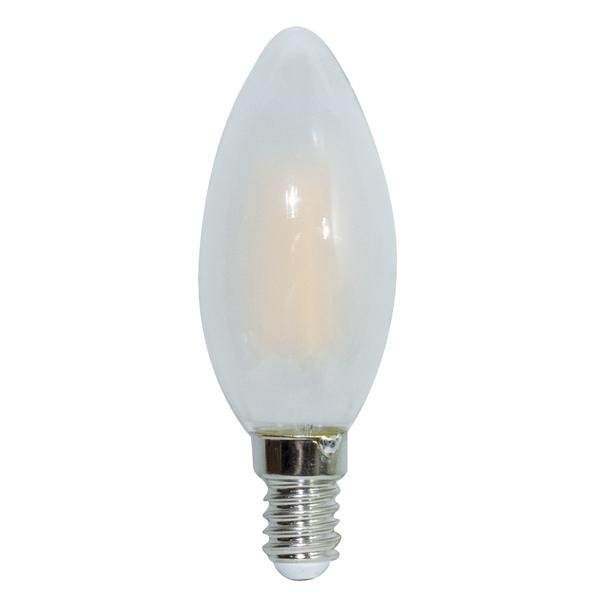 Lampada LED oliva/candela SMERIGLIATA 4,5W E14 2700°K 320°