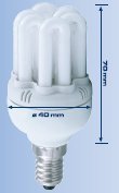 LAMPADA 6 TUBI 11W E14 LUCE CALDA 82-2700K D.40