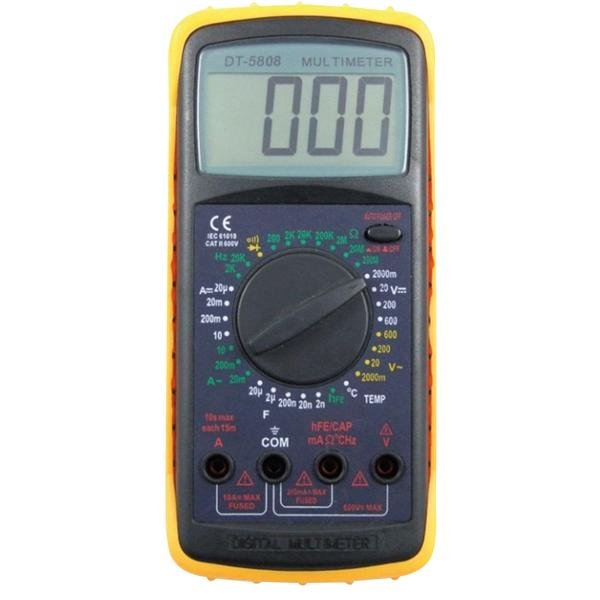 MULTIMETRO TESTER DIGITALE 10A C/BUZZER D.H33MM,CAPACIMETRO, MIS. TEMP. CIFRE 3 E ½