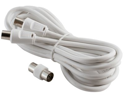 Cavetto TV 3mt Spina+Spina coassiale con adattatore Presa/Presa