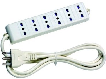 MULTIPRESA CON 6 BIPRESE 2P+T 10-16A BIANCO