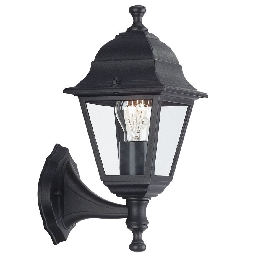 LIMA LAMPADA A MURO NERO IN ALLUMINIO IP44 MAX 60W