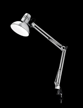 LAMP.TAVOLO ARCHITETTO E27 C/MORSETTO FLEX CROMO LUCIDO