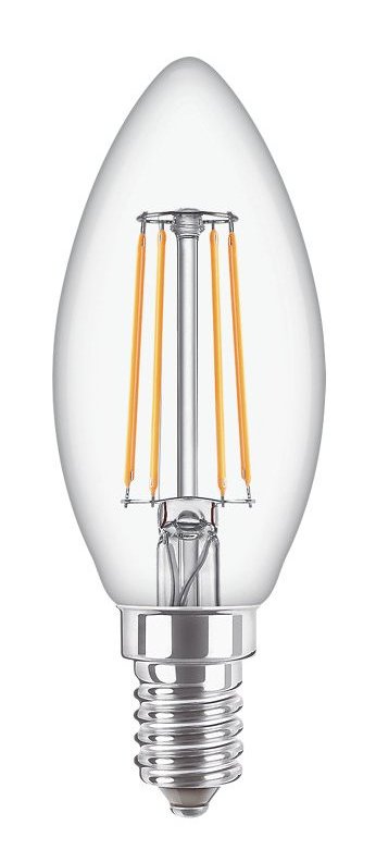 Lampada FILOLED oliva/candela E14 4,3W 2700°K