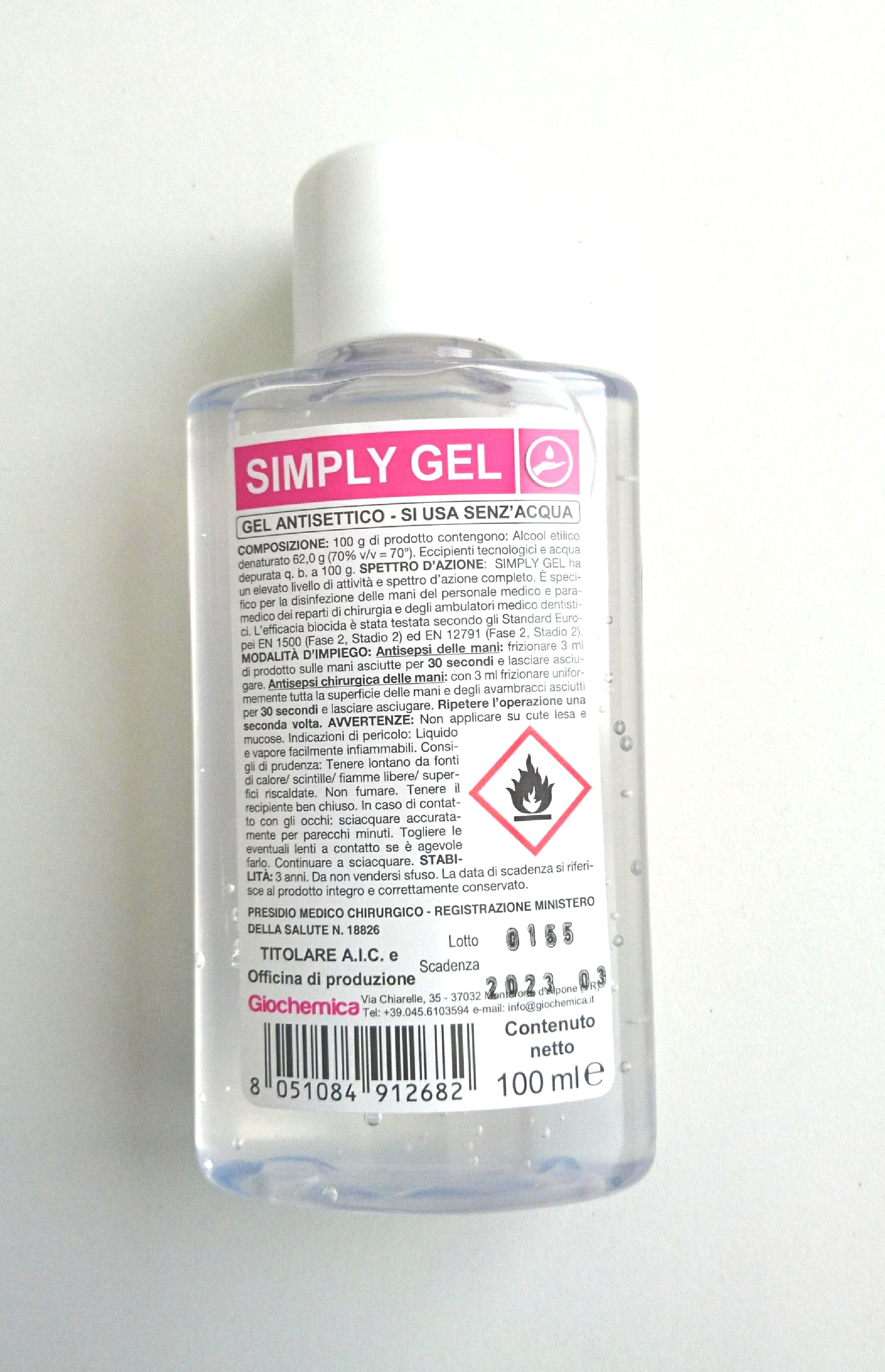 GEL IDROALCOLICO IGIEN. MANI FLAC. 100ML TAPPO FLIP/TOP *ELR87-00018*