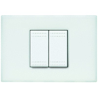 LIGHT - PLACCA 2 POSTI BIANCO OPALE