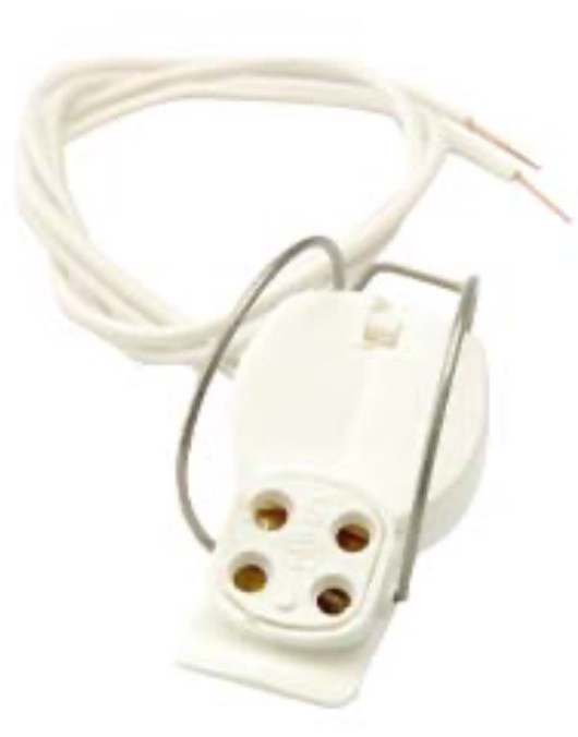 Portalampade fluorescente per circolina G10q + porta starter e molla di sostegno con cavi 30cm