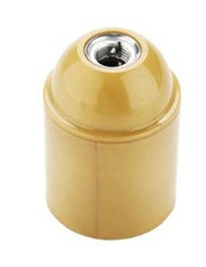 Portalampade liscio E27 in resina termoplastica verniciato oro
