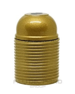 Portalampade filettato E27 in resina termoplastica verniciato oro