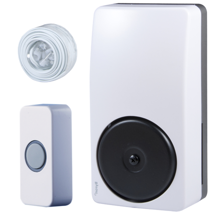 Pulsante campanello A FILO con suoneria A BATTERIA 2xDD completo di 5mt di piattina bianca